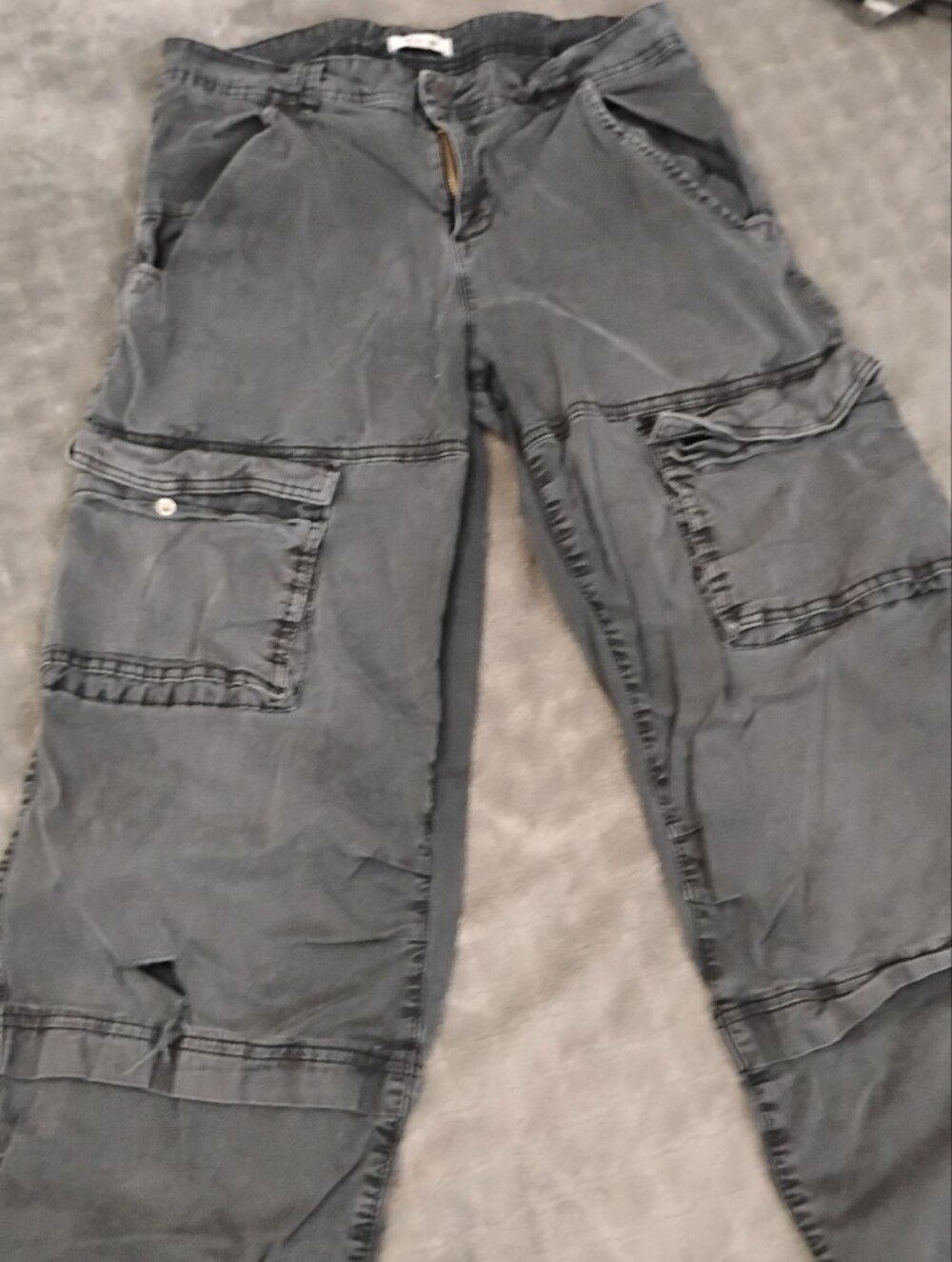 Garage Charcoal Cargo Pants For Women